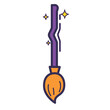 Isolated colored witch broom magic icon Vector