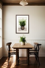 Wall Mural - farmhouse dining room interior. generative AI