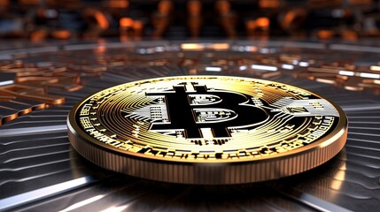 Wall Mural - the technology background of bitcoin, generated by ai