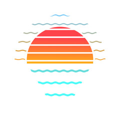 Wall Mural - retro sunset style 80s-90s