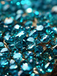 Wunderschöne glänzende blaue Saphir Diamanten Strass Steine als Hintergrund Motiv im Querformat für Banner, ai generativ
