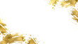 Gold sparkle splatter border  golden abstract foil frame.  Gold Foil Frame Gold  stroke on transparent background.