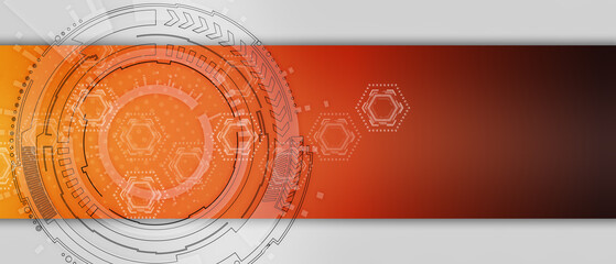 Wall Mural - abstract space circle computer technology business banner