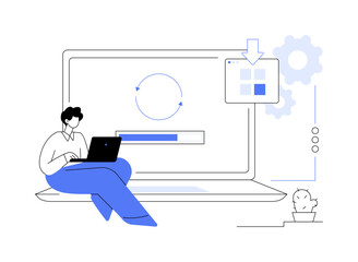 Upgrade software abstract concept vector illustration.