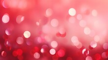 Abstract Blurred Red Color For Background, Blur Festival Lights Outdoor And Pink Bubble Texture Decoration. Generative AI