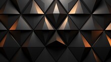 3D Wallpaper Abstract Triangle Modern Glows Orange, Black Colors
