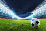 Fototapeta Sport - Streaming tv channel of football stadium ready to a soccer match