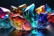 colorful crystal stones, 3 d rendercolorful crystal stones, 3 d render3 d rendering, colorful crysta