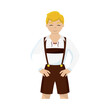 Isolated handsome male character with traditional german clothes Vector