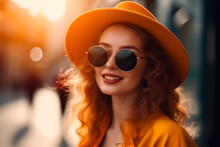 Casual Young Woman With Sunglasses