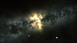 © Vitaly - 3D rendering of a bright galaxy consisting of nebulae and star clusters