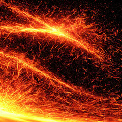 Wall Mural - fire flames in universe