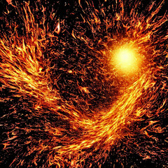 Wall Mural - fire flames in universe