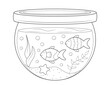 fishbowl coloring page. you can print it on 8.5x11 inch paper