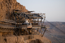 The Top Of The Aerial Tramway At Masada Fortress In The Judean Desert Of Southern Israel.