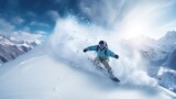 Fototapeta Tęcza - Snowboarding Snowboard Snowboarder