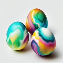 Vibrant Tie-Dyed Easter Eggs: A Stunning Display Of Color And Detail