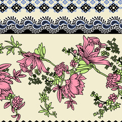 floral abstract pattern suitable for textile and printing needs