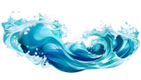 Fototapeta Łazienka - Artistry of the Seas Wave Drawings, Ocean Wave Patterns, and Azure Wave Art