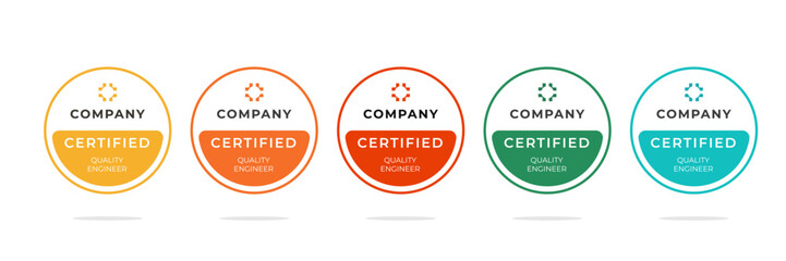Wall Mural - digital certificate badge design for technical professionals who have successfully passed a certific