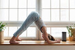 Active woman doing yoga