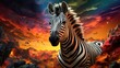 zebra at sunset