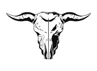 Wall Mural - Bull Skull Style Vintage icon