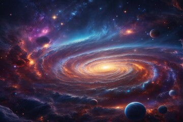  Spiral Universe Background, Space Background, Galaxy background, Milky Way Background, AI Generative
