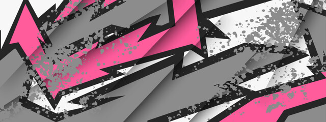 Pink and grey modern racing sport banner