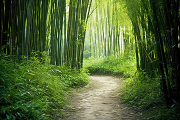 Trail in a bamboo forest