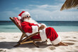 © Jeff Whyte - Santa Claus relaxing on a beach after the Christmas Holiday season.