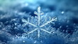 Natural snowflakes on snow, under natural conditions at low temperature