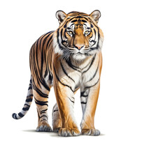 Indian Tiger On Transparent Background For Project Decoration