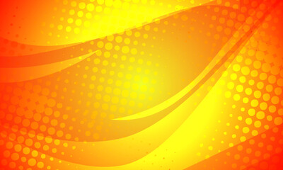 Abstract yellow and orange gradient color background and dots texture halftone style. Geometric minimal pattern modern