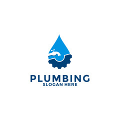 plumbing service logo template, creative plumbing logo vector symbol