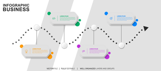 infographic element design 4 step, infochart planning
