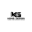 K G initial home real estate and apartment logo vector design