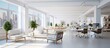 © VERTEX SPACE - modern white interior workspace open plan clean clear cosy space for working office desigh ideas concept,ai generate