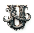 3d render letter u surrounded by Kraken Calligraphy: A calligraphy-style font that incorporates the twisting tentacles of the legendary kraken