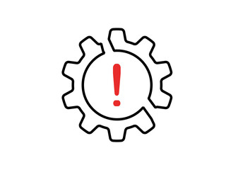 System problems. broken gear icon vector illustration