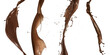 liquid splash chocolate wave, isolated on white background.