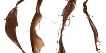 Liquid Splash Chocolate Wave, Isolated On White Background.