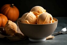 Pumpkin Ice Cream Food. Generate Ai