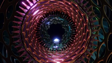 Wall Mural - abstract background 3d animation shiny futuristic composition made of geometric elements transforms 
