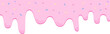 Pink topping dripping glaze with sprinkles flat style illustration