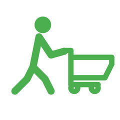 Canvas Print - figure with shopping cart icon 