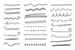 © Ольга Фурманюк - Underlines hand-drawn set. Hand-drawn dividers, separators, borders, collection of doodle style various art accentuation elements for text decoration. Isolated. Vector illustration