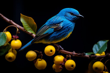 Wall Mural - blue bird on a branch