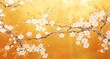 © ヨーグル - 梅の金箔屏風のイラスト