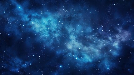 a blue space filled with stars and a bright light shining on it. generative ai